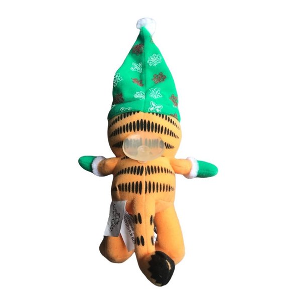 Garfield Cat Plush Winter Hat Mittens Back Suction Cup 8" Tall Snowflakes - Picture 4 of 7